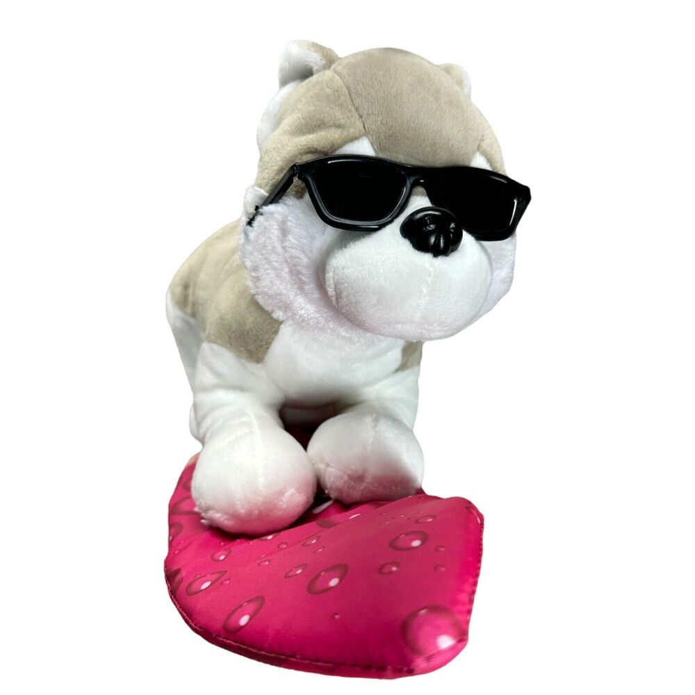 Fun Stuff Surfing Dog Sunglasses Surfboard Plush Soft Toy Animal 2018